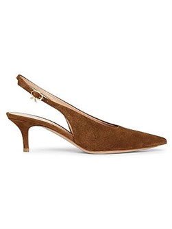 Gianvito Rossi Женские замшевые туфли G95538 Camoscio Robbie на каблуке 55мм с острым носком и пряжкой 11020791