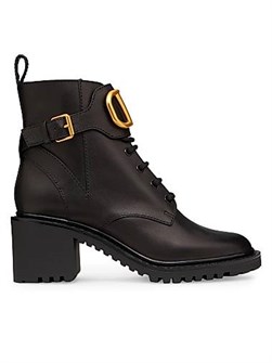 Ботинки Valentino Garavani из телячьей кожи с VLogo, каблук 70 мм, платформа 15 мм 11030365