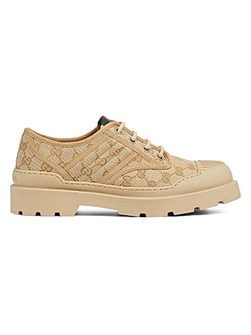 Шнурованные туфли Gucci New Sherlin из GG Canvas с резиновой подошвой и круглым носком 11024387