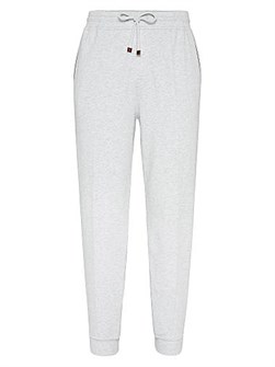 Классические брюки из технологичного хлопка Brunello Cucinelli с эластичными манжетами и деталями Crete 11029938