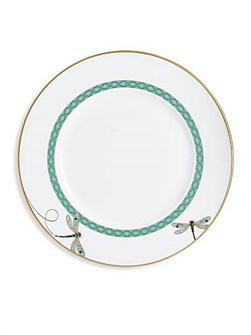 Prouna Фарфоровая тарелка для салата/десерта My Dragonfly, диаметр 21,6 см, украшенная кристаллами Swarovski и золотым покрытием 11018481