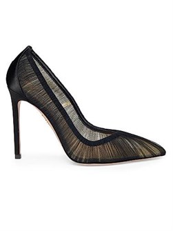 Туфли Aquazzura Voile 105 мм из атласа и тюля с заостренным носком 11020353