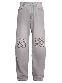 Джинсы Loewe с логотипом Anagram в стильном мешковатом крое, выполнены с пятью карманами, Италия 11009939