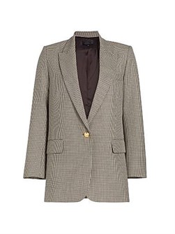 100% шерстяной пиджак Diane с микропечатью гусиная лапка и острыми лацканами, Nili Lotan 11009962