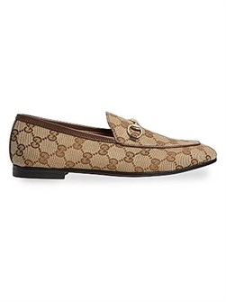 Лоферы New Jordaan Logo от Gucci из канваса GG с кожаной подкладкой и отделкой в виде удила 11018465