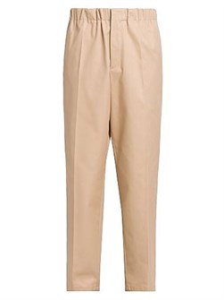 Хлопковые брюки Jil Sander прямого кроя с эластичным поясом, Италия, 100% хлопок 11021165