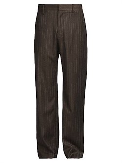 Штаны с мелкой полоской из смеси шерсти и кашемира от The Elder Statesman, расслабленный фасон, произведено в США 11024178