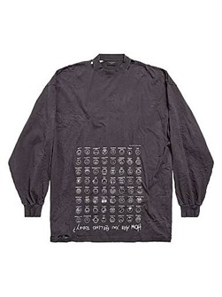 Лонгслив Balenciaga с принтом ',How are you feeling today',, из винтажного джерси, большого размера, 100% хлопок 11024268