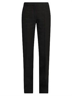 Прямые приталенные брюки с защипами из итальянской шерсти Jil Sander со средней посадкой и карманами 11024968