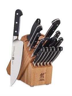 ZWILLING J.A. Henckels Набор кухонных ножей из 16 предметов Pro, высокоуглеродистая нержавеющая сталь, эргономичный дизайн, блок хранения 11025224