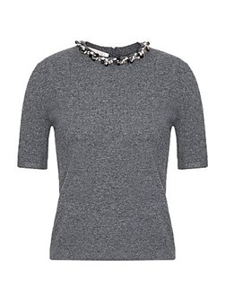 Расслабленный свитер из 100% шерсти с частичной вышивкой от Valentino Garavani, Италия 11030196