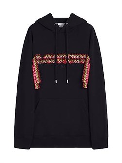 Oversized худи Lanvin с плетеными нашивками, капюшоном и карманом-кенгуру 11023531