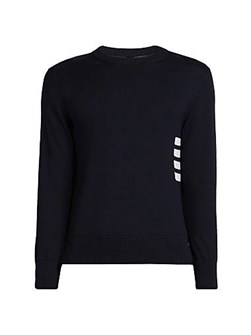 Лонгслив из 100% хлопка с полосатым дизайном от Thom Browne, стильный крой, произведено в Италии 11025600