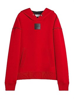 Худи-багги из шерсти с капюшоном Lanvin, свободного кроя, с рибаной, произведено в Италии 11010588