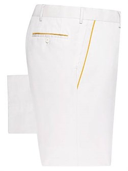 Брюки из хлопка Sartorial от Stefano Ricci, slim-fit, 100% хлопок, с контрастной жёлтой отделкой карманов 11013095