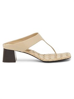 Кожаные сандалии на невысоком каблуке 45MM от Bottega Veneta с открытым носком 11028434