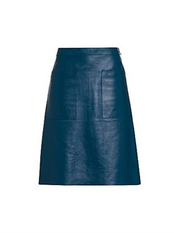 Юбка А-силуэта Moon из итальянской кожи с поясом и накладными карманами, Ferragamo 11016886