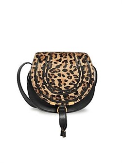 Chloe Компактная кожаная седельная сумка из 100% телячьей кожи с клапаном и внутренней отделкой из сплит-ткани 11018294