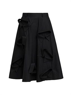 Юбка миди Moschino из эластичного хлопка с поясом, 94% хлопка, 6% эластана, Италия 11024341