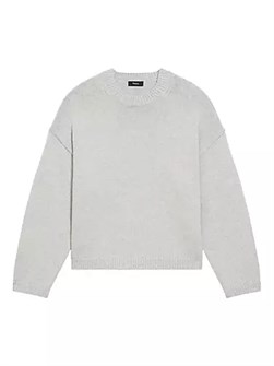 Объемный хлопковый свитер Theory с длинными рукавами и отделкой из рибаны, 76% хлопок 11023135