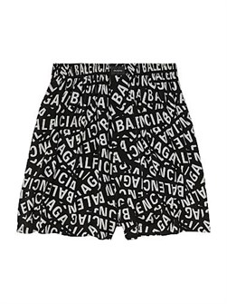 Пижамные шорты Balenciaga с логотипом, из вискозного поплина, со средней посадкой и эластичным поясом 11024558