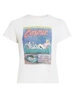 Футболка Re/Done Classic Retrograde из 100% хлопка с винтажным принтом на груди и узким кроем 11030106