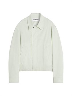 Куртка из хлопка Lanvin с опущенными плечами, карманами и скрытой застежкой на пуговицу 11010498