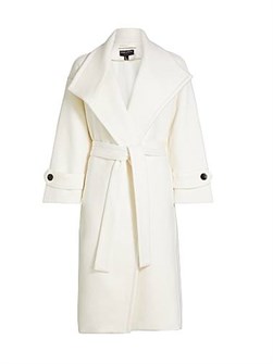 Reiss Atelier Пальто Evelyn на пуговицах из смеси шерсти и кашемира с поясом и крупными лацканами 11021285