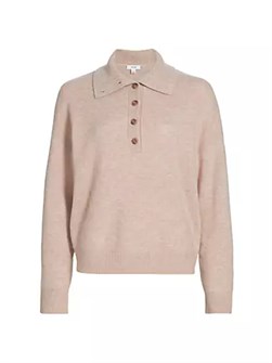 Пуловер с поло-воротом из шерсти и кашемира от Reiss, 95% шерсть, лонгслив 10041913