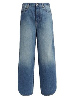 Джинсы Loewe из потёртого денима с высокой талией, прямыми штанинами и пятью карманами, производство в Италии 11012090