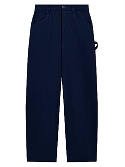 Коттонно-кожаные брюки Loewe в стиле плотника с карманами и застежкой-молнией, производство в Италии 11012878