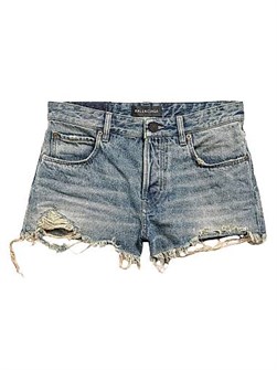 Джинсовые мини-шорты Balenciaga со средней посадкой и 5 карманами, сделаны в Италии 11015377