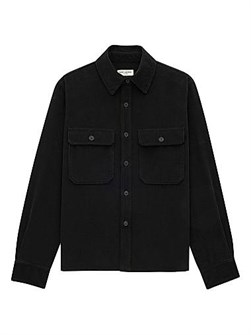 Оверсайз куртка Saint Laurent из кордюра с острым воротником и накладными карманами на кнопках, Италия 11018217