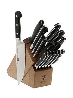 ZWILLING J.A. Henckels Набор профессиональных ножей из 17 предметов: нож для птицы 7 см, овощной нож 10 см, нож повара 20 см 11024161