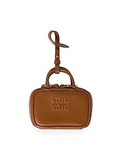 Miu Miu мини-сумка из телячьей кожи с молнией и шнуровкой, подкладка из хлопкового сатина, размеры 11 см х 7 см х 4 см 11014584