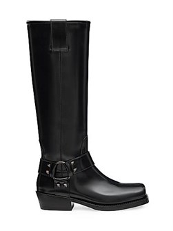 Байкерские ботинки Valentino Garavani Rockstud из телячьей кожи с каблуком высотой 40 мм и голенищем высотой 39 см 11020779