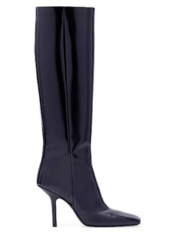 Lanvin Ботинки Mesure из глянцевой кожи с квадратным каблуком и удобной боковой молнией 11011914