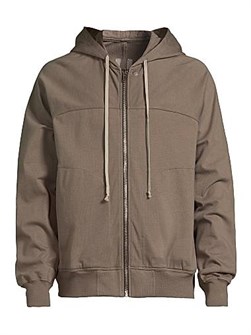 Худи Rick Owens из итальянского хлопка с капюшоном, молнией и длинными рукавами 11028862