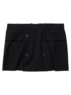 Мини-юбка Balenciaga из вискозы и шерсти с застежкой на молнии и шестью петлями для ремня, произведена в Италии 11016149