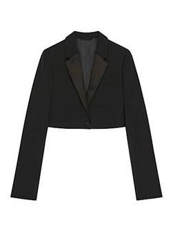 Укороченный смокинг-жакет Givenchy из шерсти и мохера с сатиновыми лацканами и подкладкой с узором 4G 11008510