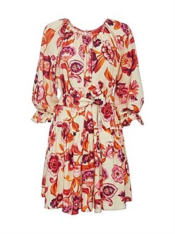 La Double J Кружевное мини-платье Uma с длинными воздушными рукавами, Италия 11015241