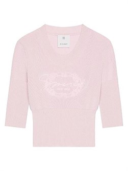 Джемпер Slim Fit из хлопкового трикотажа с жаккардовым узором Givenchy, короткие рукава, произведено в Италии 11026926