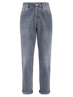 Джинсы Brunello Cucinelli из серого денима с классической посадкой и пятью карманами, Италия 11028468