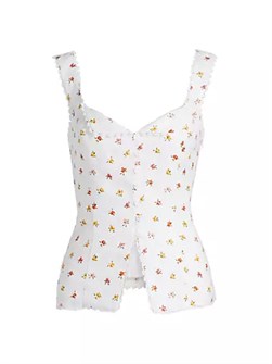 Льняной топ Viola с цветочным принтом и корсетным дизайном, Reformation 10042417