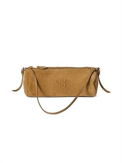 Miu Miu Сумка из замши 22x9x9 см с кожаным съемным ремнем и водонепроницаемой подкладкой 11014700