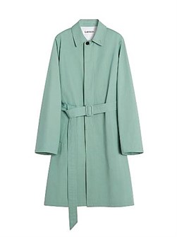 Классическое хлопковое пальто Lanvin с невидимой застежкой и поясом для подчеркивания фигуры 11011246