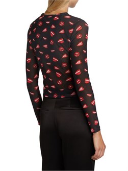 Лонгслив с прозрачным игривым принтом Delaina от Alice + Olivia, 90% полиэстер, 10% эластан 11025399