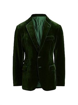 Пиджак из бархата Kent от Ralph Lauren, произведён в Италии, лёгкая конструкция, 100% хлопок, с длинными рукавами 11023190