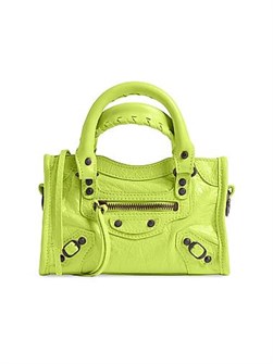 Balenciaga Сумка Nano Le City из кожи ягненка с ручками, регулируемым ремнем и карманом на молнии 11015030