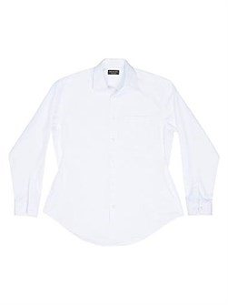 Рубашка Balenciaga из поплина с длинными рукавами, воротником на пуговицах и силуэтом песочные часы 11015077